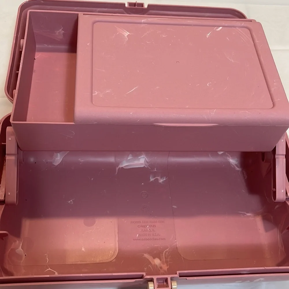 CABOODLES make up cosmetics storage bin carrying case pink swirl - Picture 6 of 8